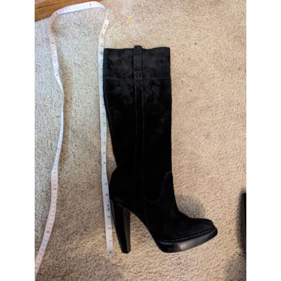 MICHAEL kors lucille stiletto tall black suede slouch boots sz 7 euc - Picture 6 of 7